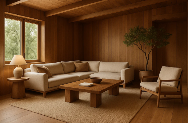 Probieren Sie den Wood-Drenched-Interior-Trend 2025 aus